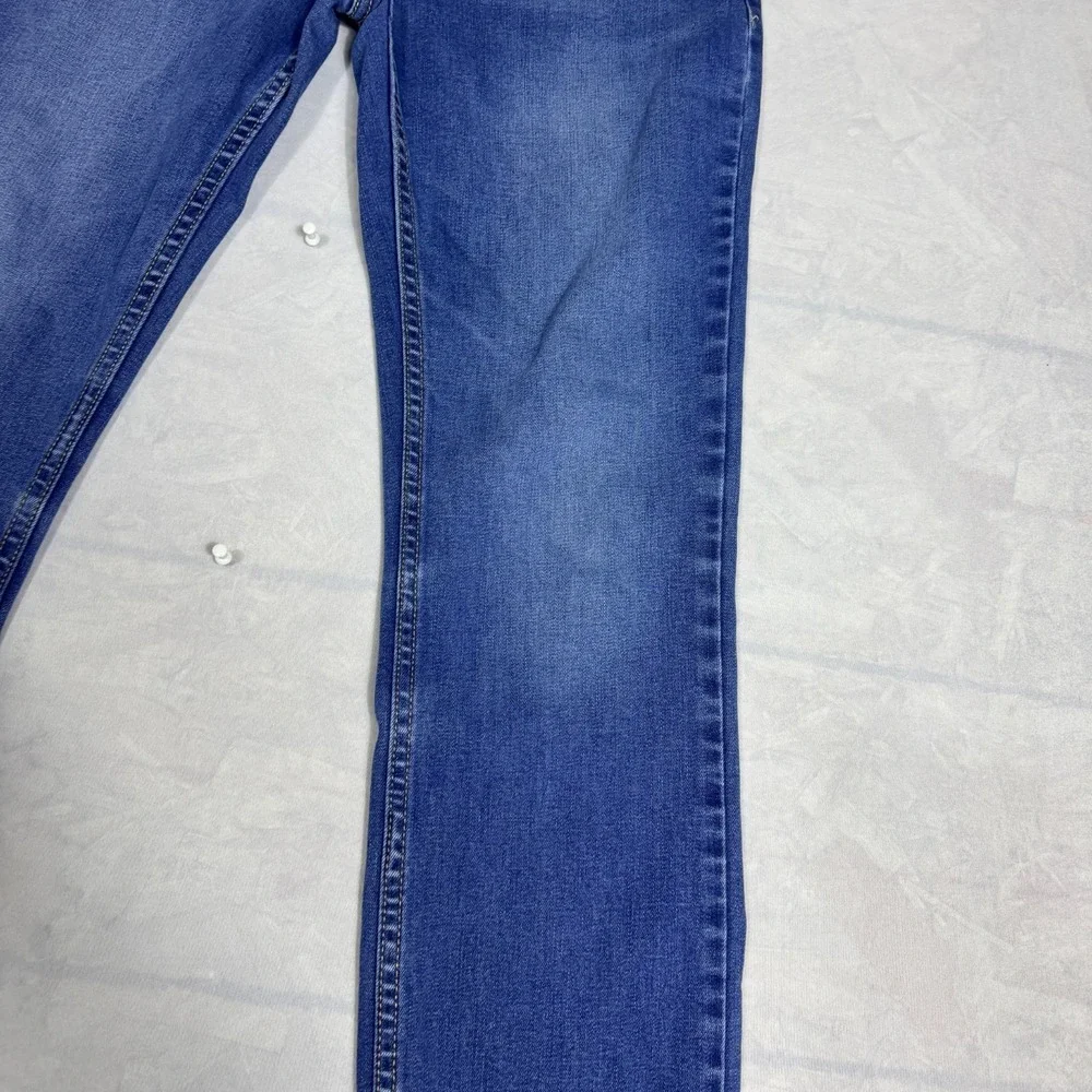 Levi's 511 Mens Straight Jeans Blue Denim‎ 5-Pocket Classic Whiskering Size 18R